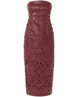 Cult Gaia Raylene Strapless Cutout Midi Dress - Red
