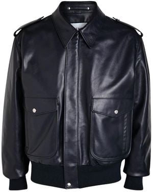 Givenchy Padded Leather Bomber Jacket - Blue