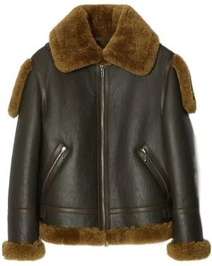 Burberry Shearling Aviator Jacket - Green