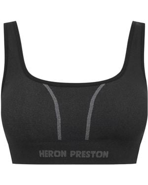 Heron Preston Cropped Logo Sport Tank Top - Black