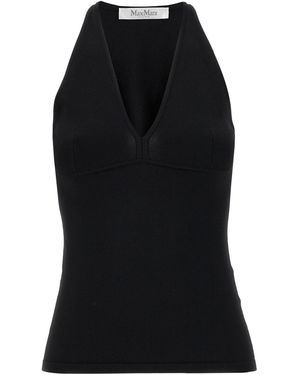 Max Mara Armida1234 V-Neck Sleeveless Top - Black