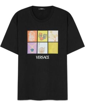 Versace Graphic-Printed Crewneck T-Shirt - Black