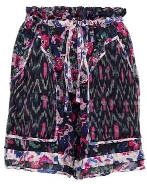 Isabel Marant Riolmy Printed Georgette Shorts - Blue