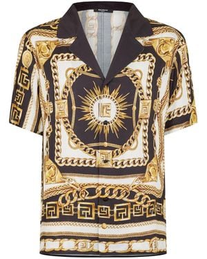 Balmain Short-Sleeve Camp Collar Shirt - Multicolor