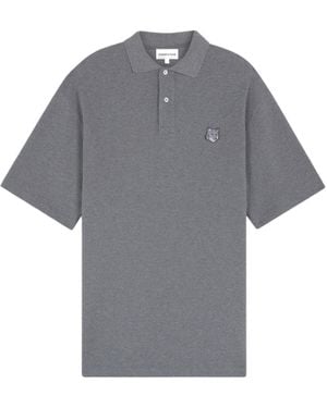 Maison Kitsuné Maison Kitsuné Bold Fox Head Patch Polo Shirt - Grey