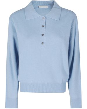 Low Classic Long-Sleeve Collared Knit Top - Blue