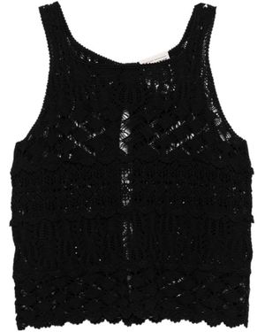 Semicouture Lace Top - Black