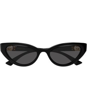 Gucci Narrow Cat-Eye Sunglasses - Black