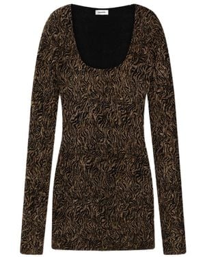 Nanushka Frensi Zebra-Print Dress - Black