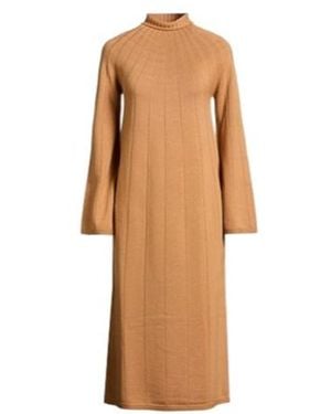 Max Mara Solid-Color Wool Dress - Natural