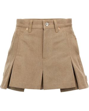 Sacai Pleated Folded Shorts - Natural