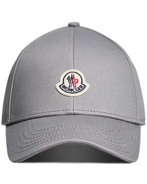 Moncler Logo Patch Curved Peak Cap - Grey