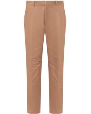 Jil Sander Gabardine Tapered Slim-Cut Trousers - Natural