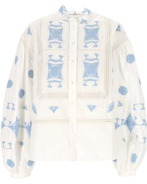 Ermanno Scervino Embroidered Lace-Trim Blouse - White