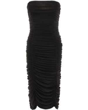 Norma Kamali Strapless Draped Dress - Black