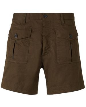 DSquared² Logo Plaque Cargo Shorts - Green