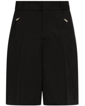 McQueen High Waist Wide-Leg Shorts - Black