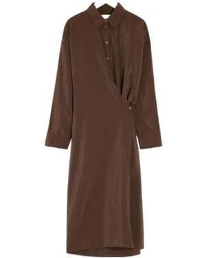 Lemaire Straight Collar Twisted Dress - Brown