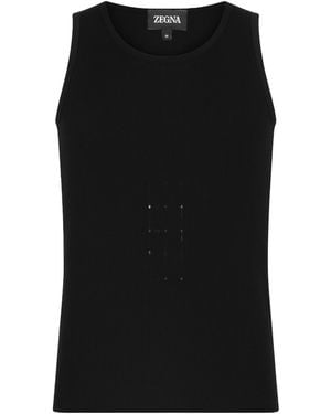 ZEGNA Sleeveless Crewneck Top - Black