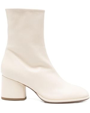 Aeyde Zippered Ankle Boots - White