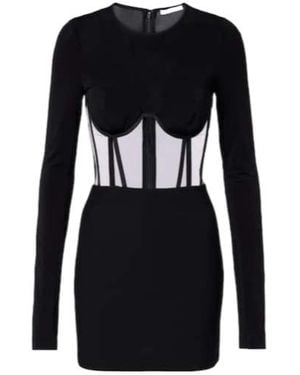 Nensi Dojaka Panelled Corset Dress - Black