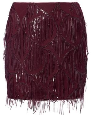 ROTATE BIRGER CHRISTENSEN Sequined Tassel Skirt - Purple