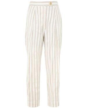 Zimmermann Illuminate Striped Pants - White