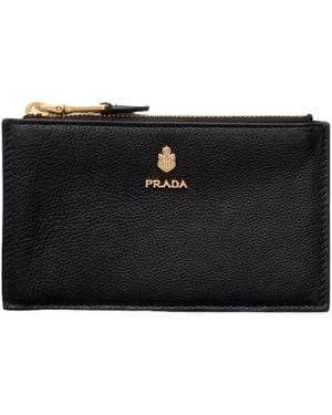 Prada Leather Card Holder - Black