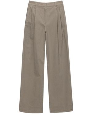 DUNST Pleated Wide-Leg Trousers - Grey