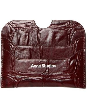 Acne Studios Logo-Detail Embossed Card Holder - Red