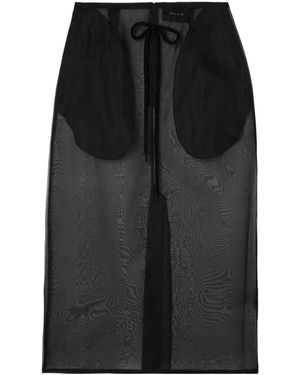 Simone Rocha Bow-Decorated Midi Skirt - Black