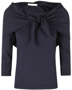 Max Mara Boat-Neck Knit Top - Blue