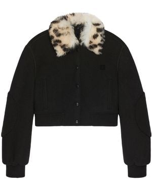 Givenchy Cropped Varsity Jacket - Black