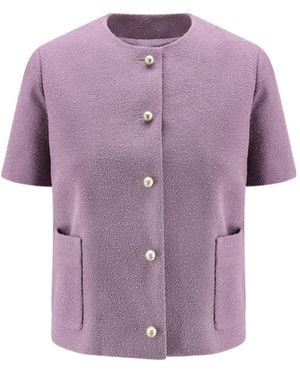 Dior Short-Sleeved Regular-Fit Jacket - Purple
