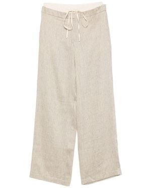 Alysi Striped Pants - White