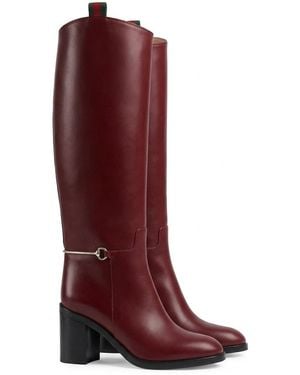 Gucci Slim Horsebit Boots - Red