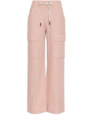 Moncler Drawstring Wide-Leg Cargo Pants - Pink