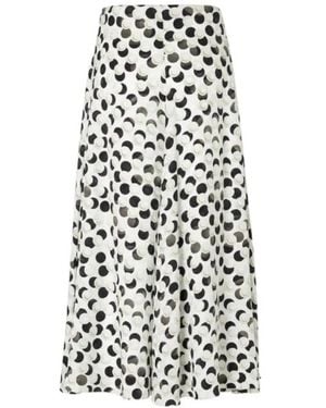 Fendi Polka Dot Printed Midi Skirt - White