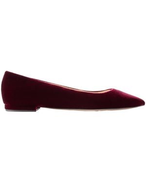 Gianvito Rossi Velvet Point-Toe Flats - Red