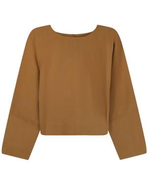 Soeur Armand Cropped Long-Sleeve Top - Brown