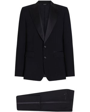 Dolce & Gabbana Single-Breasted Tuxedo Sicilia Light Suit - Black