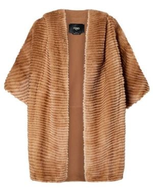 Fendi Mink Travel Poncho - Brown