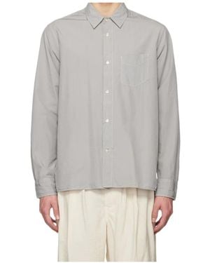 Officine Generale Button-Down Long-Sleeved Shirt - Gray