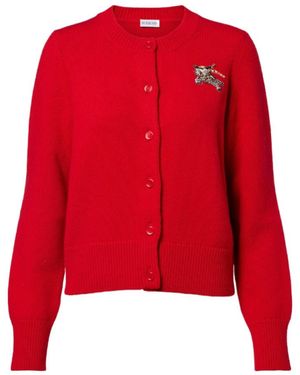 Burberry Sienna Ekd Wool And Cashmere Cardigan - Red