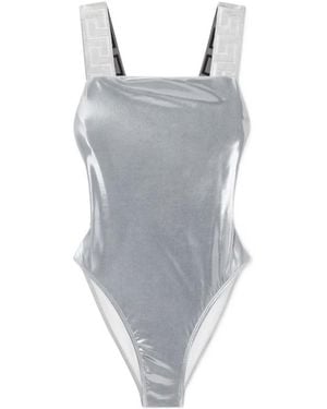 Versace Metallic One-Piece Swimsuit - Grey