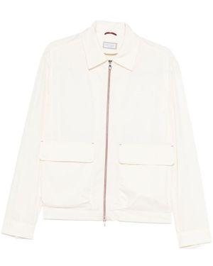 Brunello Cucinelli Flap-Pocket Zip Jacket - White
