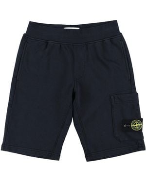 Stone Island Junior Logo Badge Bermuda Shorts - Blue