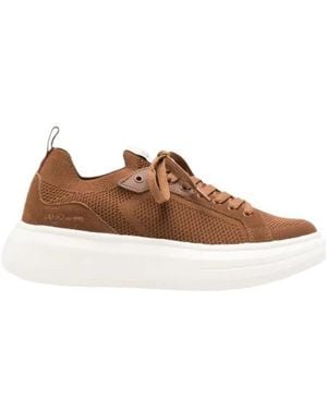 Liu Jo Round Toe Lace-Up Trainers - Brown