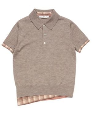Acne Studios Melange Check Polo Shirt - Gray