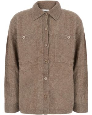P.A.R.O.S.H. Button-Front Long-Sleeve Wool Cardigan - Brown